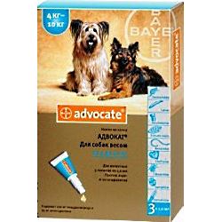 Advocate противопараз.капли для собак 1 пипетка (4-10 кг.)