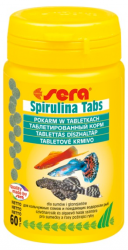 Таблетированный корм с высоким содержанием спирулины для растительноядных рыб Sera Spirulina Tabs 100 таблеток