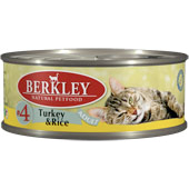 Консервы для кошек Berkley #4 Turkey & Rice Adult индейка с рисом 0,1 кг
