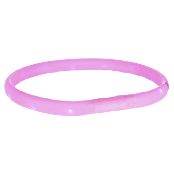 Мигающее кольцо USB  для собак Trixie XS-S, 35 см розовый