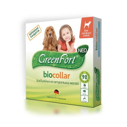 Био-ошейник для собак средних пород от эктопаразитов Green Fort neo (Грин Форт нео), зеленый 65 см
