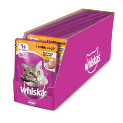 Консервы для кошек Whiskas "Мясной паштет с телятиной" 85 г × 24 штуки
