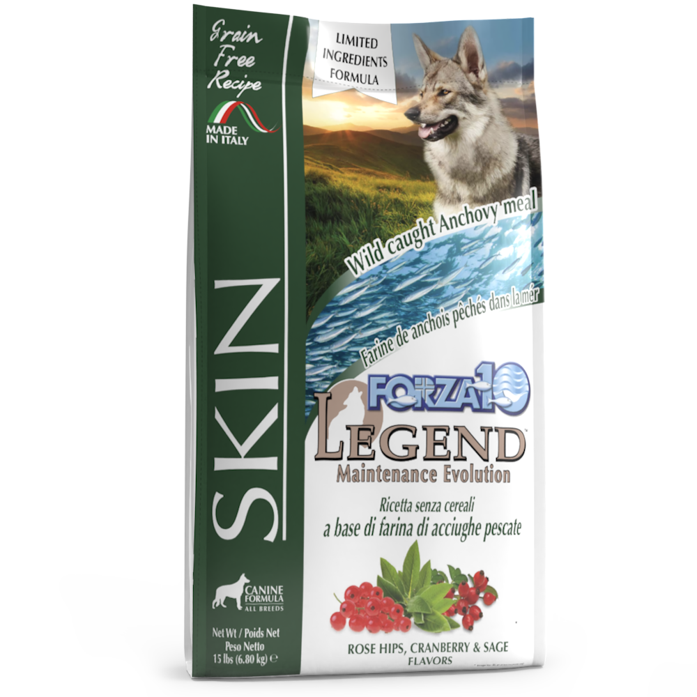 Сухой корм Forza10 Adult Legend Skin для взрослых собак с чувствительной кожей, с анчоусом, горохом и картофелем