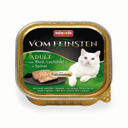 Консервы для кошек Animonda Vom Feinsten Adult Меню для гурманов с говядиной, филе лосося и шпинатом 100 г х 32 шт.
