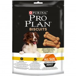 Бисквиты для собак Pro Plan Biscuits для склонных к избыточному весу или стерилизованных, курица с рисом 0,4 кг
