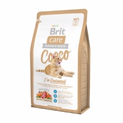 Сухой гипоаллергенный беззерновой корм для привередливых кошек Brit Care "Cocco" Gourmand с мясом утки и лосося