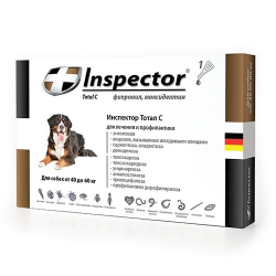 Капли для собак весом от 40 до 60 кг Inspector (Инспектор) Тотал С от внешних и внутренних паразитов, 1 пипетка