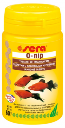 Таблетированный корм с лакомством для пресноводных и морских рыб Sera O-nip 100 таблеток