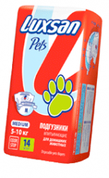 Подгузники для домашних животных Luxsan Pets М (5-10 кг), 14 штук