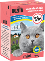 Консервы для кошек Bozita mini кусочки в соусе - мясной коктейль 190 г