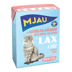 Консервы для кошек Mjau мясные кусочки в соусе с лососем, 380 г