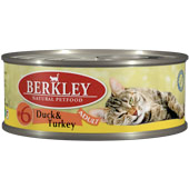Консервы для кошек Berkley #6 Duck & Turkey Adult утка с индейкой 0,1 кг