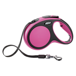 Поводок-рулетка для собак до 25 кг Flexi New Comfort М лента 5 м, чёрный|розовый