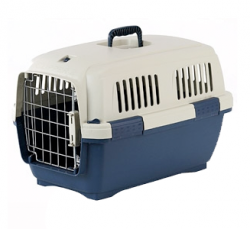 Контейнер-переноска для собак и кошек Marchioro Cayman 1 сине-бежевая, 50х33х32 см