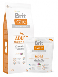 Сухой корм для взрослых собак средних пород Brit Care Adult Medium Breed Lamb & Rice с ягненком и рисом