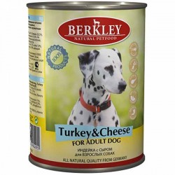 Консервы для взрослых собак Berkley Turkey & Cheese for Adult Dog индейка с сыром 0,4 кг