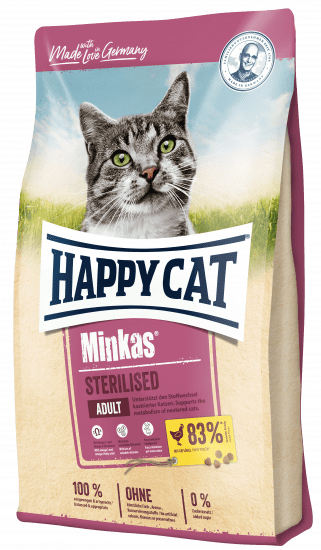 Сухой корм Happy Cat Minkas Sterilised для кастрированных котов и стерилизованных кошек, с птицей