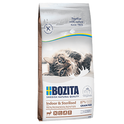 Сухой корм Bozita Indoor & Sterilized Grain Free Reindeer для домашних и стерилизованных кошек, с оленем