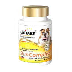 Витамины для собак и щенков с избыточным весом Unitabs Slim Complex Юнитабс Слим комплекс с L-карнитином, 100 таблеток