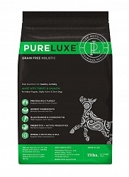 Сухой корм для активных собак PureLuxe с индейкой и лососем