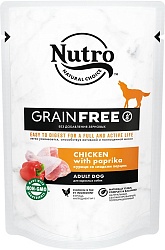 Влажный корм Nutro Grain Free для взрослых собак, курица со сладким перцем 85 г х 24 шт.