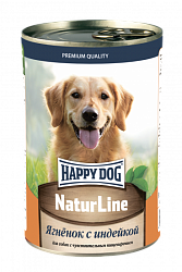 Консервы для взрослых собак Happy Dog Natur Line Ягненок с индейкой 0,41 кг