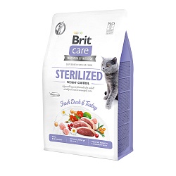 Сухой беззерновой корм Brit Care Cat GF Sterilized Weight Control Контроль веса для стерилизованных кошек