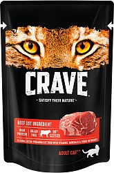 Влажный корм Crave для взрослых кошек, с говядиной 70 г х 24 шт.