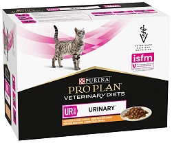 Влажный корм Purina Pro Plan Veterinary Diets UR для кошек при болезнях нижних отделов мочевыводящих путей с курицей, 85 г х 10 шт.