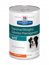 Диетические консервы для собак Hill's Prescription Diet Canine W/D при лечении сахарного диабета, запоров, колитов 370 г