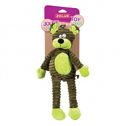 Игрушка для собак Zolux Медведь плюшевый с пищалкой, коричневый|зелёный 25 см 