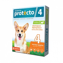 Neoterica Protecto капли от блох и клещей для собак 10-25 кг, 2 пипетки
