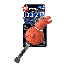 Игрушка для собак GiGwi Push to Mute Динозавр с отключаемой пищалкой, оранжевый 13 см