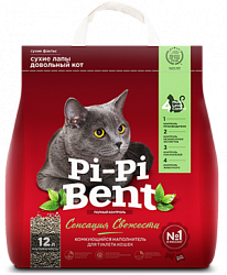 Комкующийся наполнитель для кошачьих туалетов Pi-Pi Bent Сенсация Свежести с ароматом трав и цветов (пакет)
