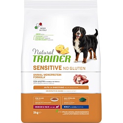 Сухой корм для взрослых собак средних и крупных пород Trainer Natural Sensitive No Gluten Medium&Maxi Adult Dog с уткой