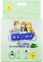 Наполнитель Hakase Arekkusu Original Зеленый чай, комкующийся 6 л