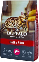 Сухой корм Mr. Buffalo Hair&Skin для взрослых кошек для здоровой кожи и шерсти, с лососем