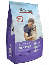 Сухой корм для щенков, беременных и кормящих сук Karmy Starter индейка
