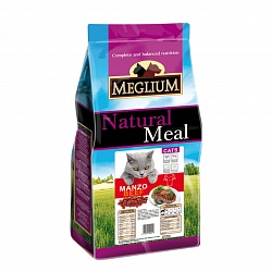 Сухой корм Meglium Adult для взрослых кошек, говядина