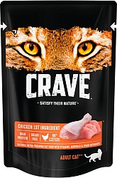 Влажный корм Crave для взрослых кошек, с курицей 70 г х 24 шт.