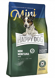 Сухой корм для собак малых пород Happy Dog Supreme Sensible Mini Mоntana, конина с картофелем