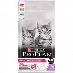 Сухой корм для котят Pro Plan Kitten Delicate при чувствительном пищеварении, с индейкой