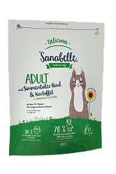 Сухой корм для взрослых кошек с чувствительным пищеварением Sanabelle Delicious Adult с мясом бычков симментальской породы и картофелем