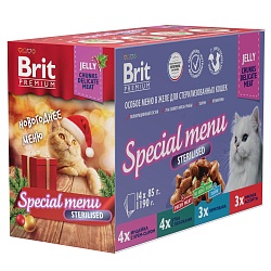 Brit Premium Особое меню в желе для стерилизованных кошек, 14 шт х 85 г