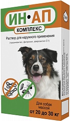 Ин-Ап комплекс капли против экто- и эндопаразитов для собак 20-30 кг, 3 мл