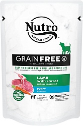 Влажный корм Nutro Grain Free для щенков, ягненок с морковью 85 г х 24 шт.