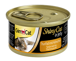 Консервированный корм для кошек Gimpet ShinyCat Тунец с цыпленком 70 г