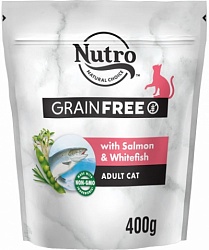 Сухой корм для взрослых кошек Nutro Grain Free беззерновой, с лососем, белой рыбой и экстрактом розмарина