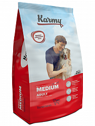 Сухой корм для взрослых собак средних пород Karmy Medium Adult, телятина