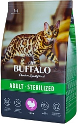Сухой корм Mr. Buffalo для кастрированных котов и стерилизованных кошек, с индейкой